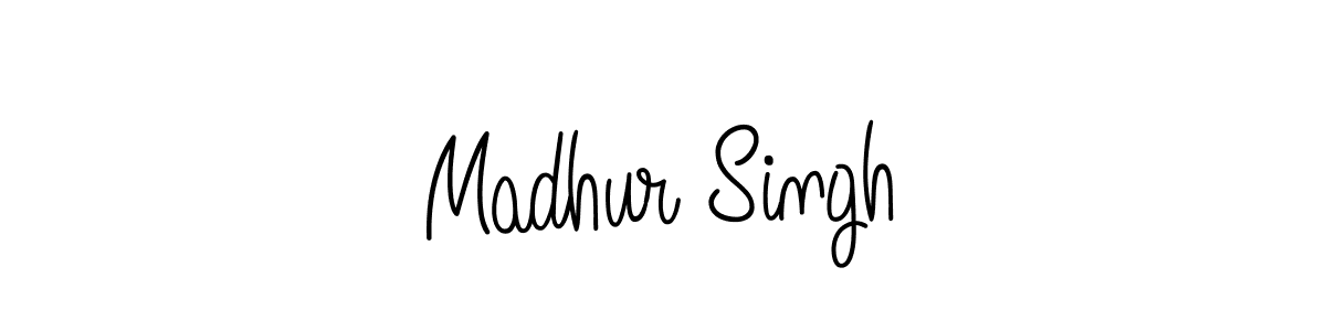 You should practise on your own different ways (Angelique-Rose-font-FFP) to write your name (Madhur Singh) in signature. don't let someone else do it for you. Madhur Singh signature style 5 images and pictures png