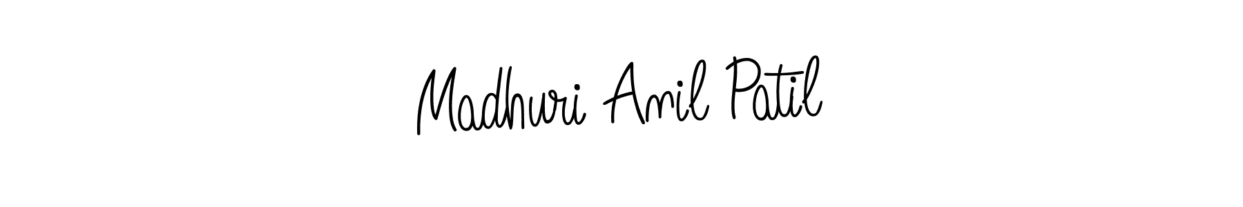 You should practise on your own different ways (Angelique-Rose-font-FFP) to write your name (Madhuri Anil Patil) in signature. don't let someone else do it for you. Madhuri Anil Patil signature style 5 images and pictures png