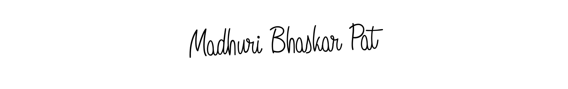 The best way (Angelique-Rose-font-FFP) to make a short signature is to pick only two or three words in your name. The name Madhuri Bhaskar Pat include a total of six letters. For converting this name. Madhuri Bhaskar Pat signature style 5 images and pictures png