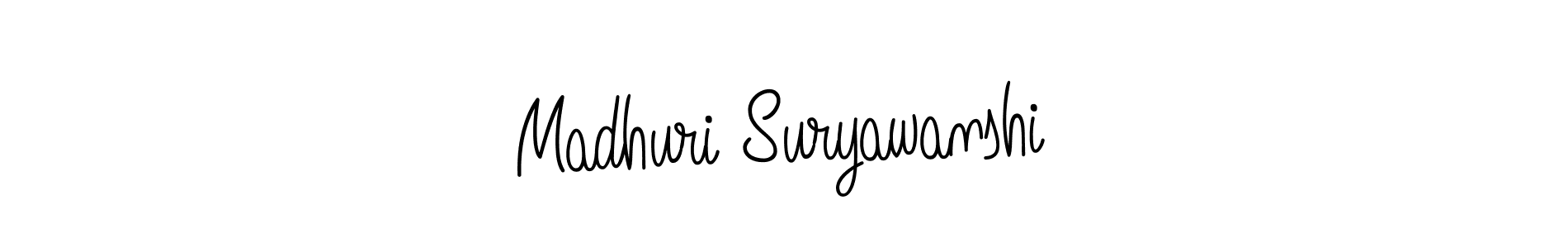 Use a signature maker to create a handwritten signature online. With this signature software, you can design (Angelique-Rose-font-FFP) your own signature for name Madhuri Suryawanshi. Madhuri Suryawanshi signature style 5 images and pictures png