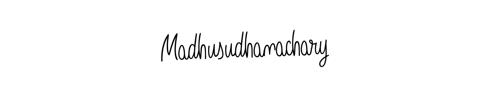 The best way (Angelique-Rose-font-FFP) to make a short signature is to pick only two or three words in your name. The name Madhusudhanachary include a total of six letters. For converting this name. Madhusudhanachary signature style 5 images and pictures png