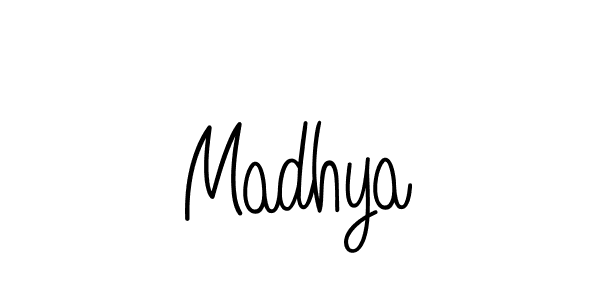 Make a beautiful signature design for name Madhya. With this signature (Angelique-Rose-font-FFP) style, you can create a handwritten signature for free. Madhya signature style 5 images and pictures png