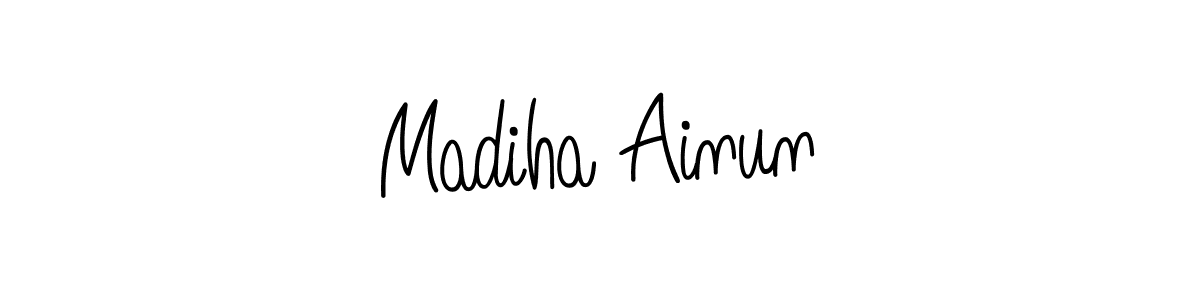 How to make Madiha Ainun signature? Angelique-Rose-font-FFP is a professional autograph style. Create handwritten signature for Madiha Ainun name. Madiha Ainun signature style 5 images and pictures png
