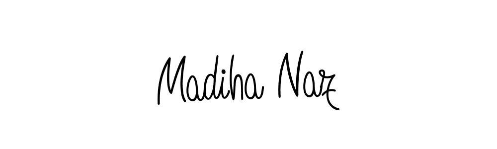 Use a signature maker to create a handwritten signature online. With this signature software, you can design (Angelique-Rose-font-FFP) your own signature for name Madiha Naz. Madiha Naz signature style 5 images and pictures png