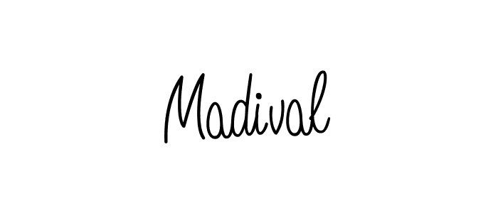 Make a beautiful signature design for name Madival. With this signature (Angelique-Rose-font-FFP) style, you can create a handwritten signature for free. Madival signature style 5 images and pictures png
