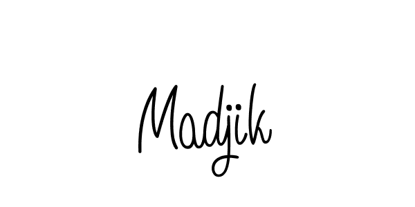 Use a signature maker to create a handwritten signature online. With this signature software, you can design (Angelique-Rose-font-FFP) your own signature for name Madjik. Madjik signature style 5 images and pictures png