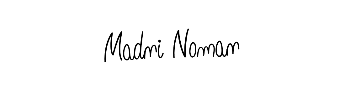 How to make Madni Noman name signature. Use Angelique-Rose-font-FFP style for creating short signs online. This is the latest handwritten sign. Madni Noman signature style 5 images and pictures png