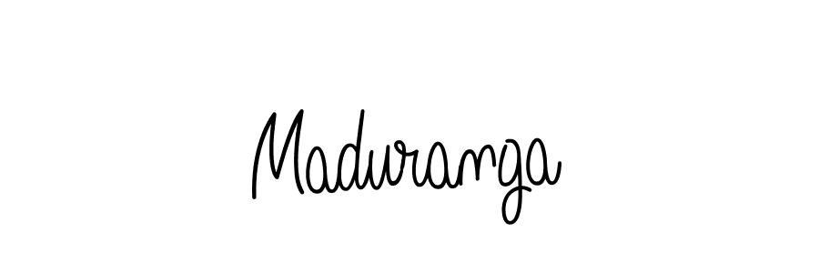 Make a beautiful signature design for name Maduranga. With this signature (Angelique-Rose-font-FFP) style, you can create a handwritten signature for free. Maduranga signature style 5 images and pictures png