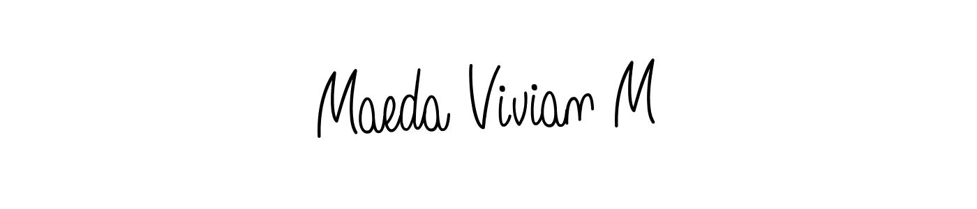 Use a signature maker to create a handwritten signature online. With this signature software, you can design (Angelique-Rose-font-FFP) your own signature for name Maeda Vivian M. Maeda Vivian M signature style 5 images and pictures png