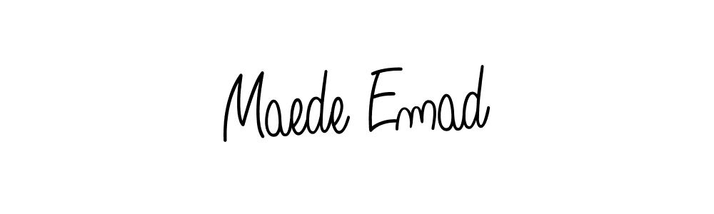 The best way (Angelique-Rose-font-FFP) to make a short signature is to pick only two or three words in your name. The name Maede Emad include a total of six letters. For converting this name. Maede Emad signature style 5 images and pictures png