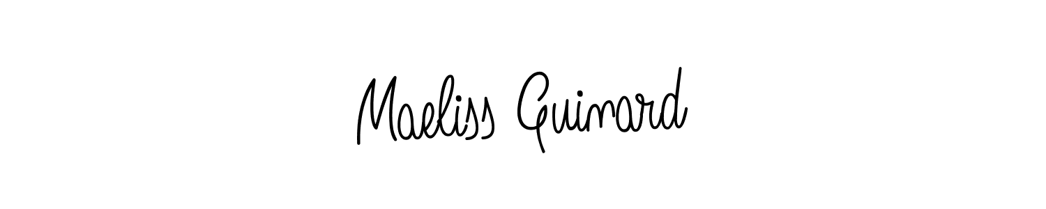 The best way (Angelique-Rose-font-FFP) to make a short signature is to pick only two or three words in your name. The name Maeliss Guinard include a total of six letters. For converting this name. Maeliss Guinard signature style 5 images and pictures png