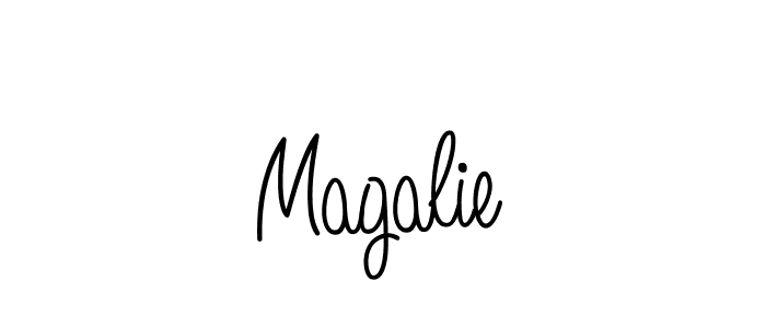 You should practise on your own different ways (Angelique-Rose-font-FFP) to write your name (Magalie) in signature. don't let someone else do it for you. Magalie signature style 5 images and pictures png