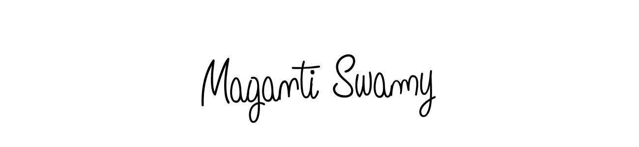 How to make Maganti Swamy name signature. Use Angelique-Rose-font-FFP style for creating short signs online. This is the latest handwritten sign. Maganti Swamy signature style 5 images and pictures png