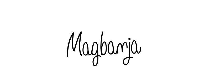 Make a beautiful signature design for name Magbanja. With this signature (Angelique-Rose-font-FFP) style, you can create a handwritten signature for free. Magbanja signature style 5 images and pictures png