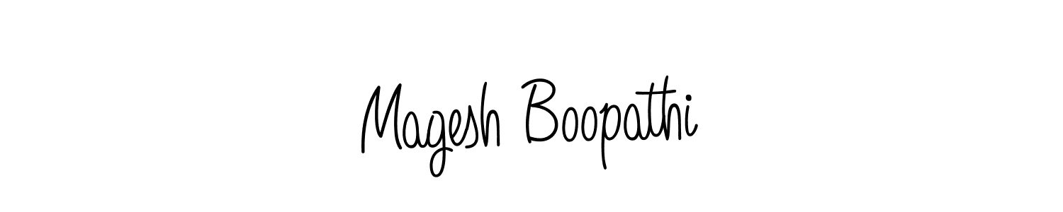 You should practise on your own different ways (Angelique-Rose-font-FFP) to write your name (Magesh Boopathi) in signature. don't let someone else do it for you. Magesh Boopathi signature style 5 images and pictures png
