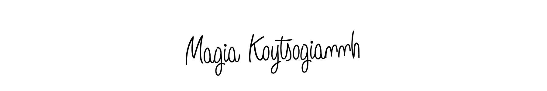 You should practise on your own different ways (Angelique-Rose-font-FFP) to write your name (Magia Koytsogiannh) in signature. don't let someone else do it for you. Magia Koytsogiannh signature style 5 images and pictures png