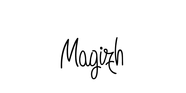 Use a signature maker to create a handwritten signature online. With this signature software, you can design (Angelique-Rose-font-FFP) your own signature for name Magizh. Magizh signature style 5 images and pictures png