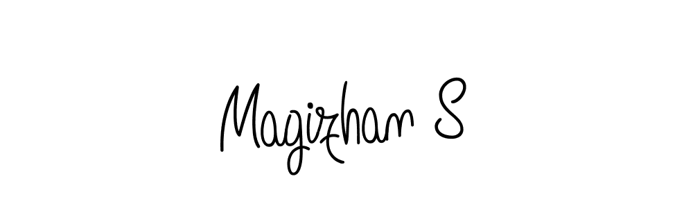 Use a signature maker to create a handwritten signature online. With this signature software, you can design (Angelique-Rose-font-FFP) your own signature for name Magizhan S. Magizhan S signature style 5 images and pictures png