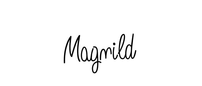 The best way (Angelique-Rose-font-FFP) to make a short signature is to pick only two or three words in your name. The name Magnild include a total of six letters. For converting this name. Magnild signature style 5 images and pictures png