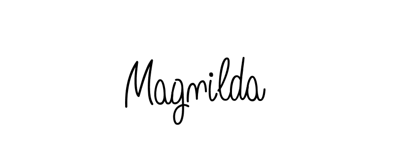 Use a signature maker to create a handwritten signature online. With this signature software, you can design (Angelique-Rose-font-FFP) your own signature for name Magnilda. Magnilda signature style 5 images and pictures png