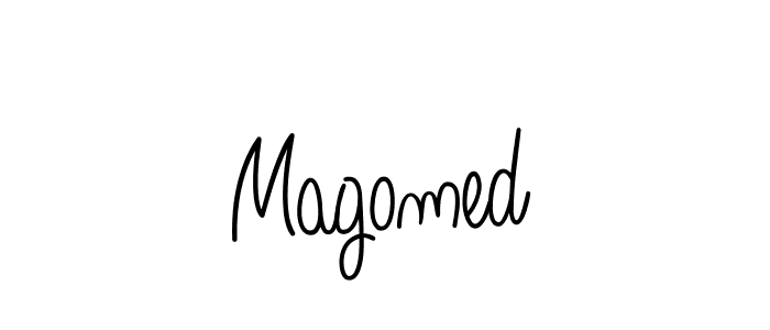 Use a signature maker to create a handwritten signature online. With this signature software, you can design (Angelique-Rose-font-FFP) your own signature for name Magomed. Magomed signature style 5 images and pictures png