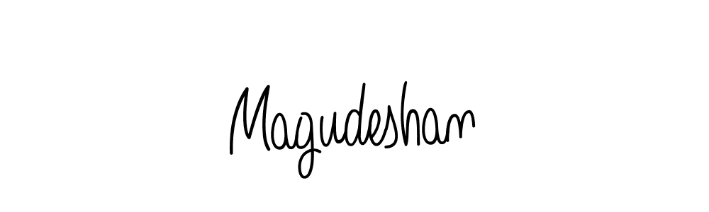 How to make Magudeshan name signature. Use Angelique-Rose-font-FFP style for creating short signs online. This is the latest handwritten sign. Magudeshan signature style 5 images and pictures png
