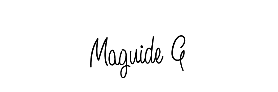 The best way (Angelique-Rose-font-FFP) to make a short signature is to pick only two or three words in your name. The name Maguide G include a total of six letters. For converting this name. Maguide G signature style 5 images and pictures png
