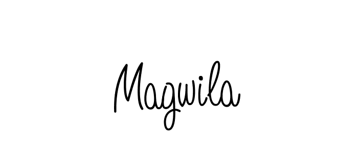 Use a signature maker to create a handwritten signature online. With this signature software, you can design (Angelique-Rose-font-FFP) your own signature for name Magwila. Magwila signature style 5 images and pictures png
