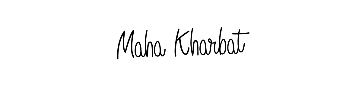 Make a beautiful signature design for name Maha Kharbat. With this signature (Angelique-Rose-font-FFP) style, you can create a handwritten signature for free. Maha Kharbat signature style 5 images and pictures png
