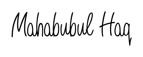 Master the art of signing with Mahabubul Haq written in fluent Angelique-Rose-font-FFP script. A great template to practice and refine your handwriting. Mahabubul Haq signature style 5 images and pictures png