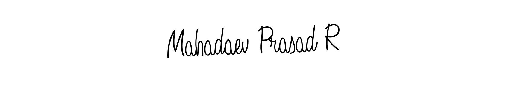 Use a signature maker to create a handwritten signature online. With this signature software, you can design (Angelique-Rose-font-FFP) your own signature for name Mahadaev Prasad R. Mahadaev Prasad R signature style 5 images and pictures png