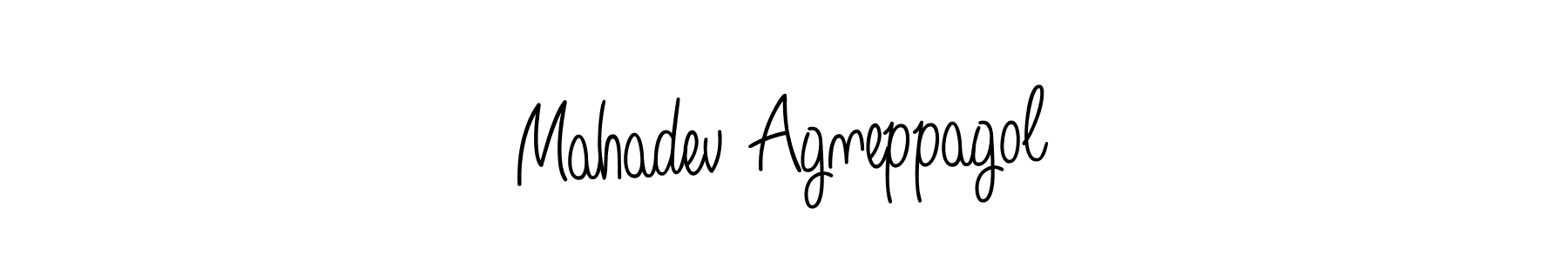 How to make Mahadev Agneppagol name signature. Use Angelique-Rose-font-FFP style for creating short signs online. This is the latest handwritten sign. Mahadev Agneppagol signature style 5 images and pictures png