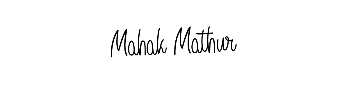 Make a beautiful signature design for name Mahak Mathur. With this signature (Angelique-Rose-font-FFP) style, you can create a handwritten signature for free. Mahak Mathur signature style 5 images and pictures png