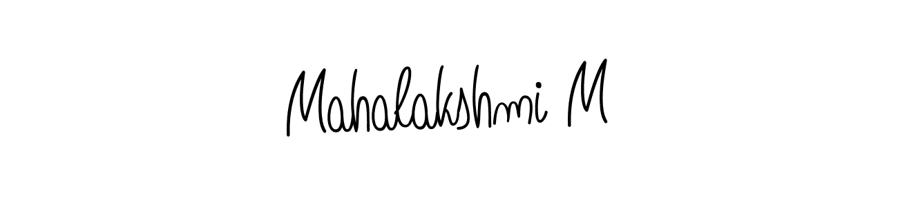 The best way (Angelique-Rose-font-FFP) to make a short signature is to pick only two or three words in your name. The name Mahalakshmi M include a total of six letters. For converting this name. Mahalakshmi M signature style 5 images and pictures png