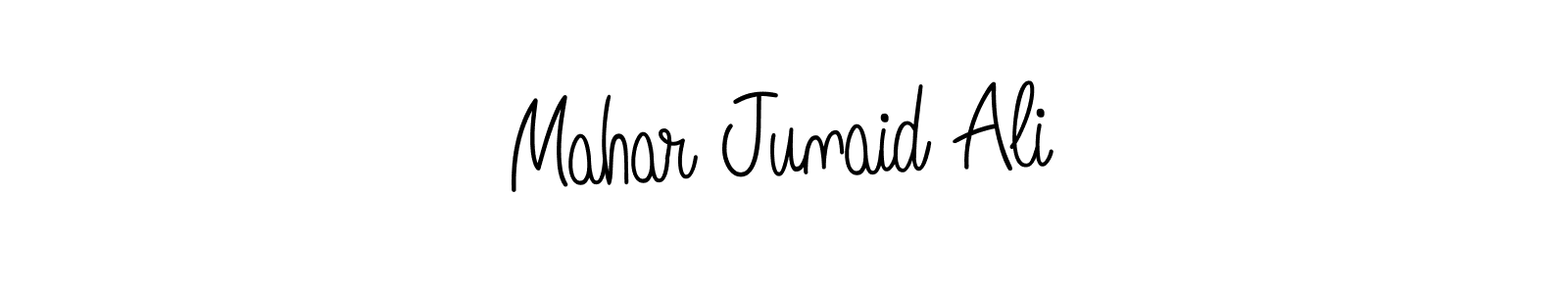 Use a signature maker to create a handwritten signature online. With this signature software, you can design (Angelique-Rose-font-FFP) your own signature for name Mahar Junaid Ali. Mahar Junaid Ali signature style 5 images and pictures png