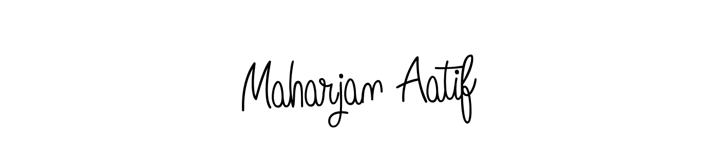 if you are searching for the best signature style for your name Maharjan Aatif. so please give up your signature search. here we have designed multiple signature styles  using Angelique-Rose-font-FFP. Maharjan Aatif signature style 5 images and pictures png