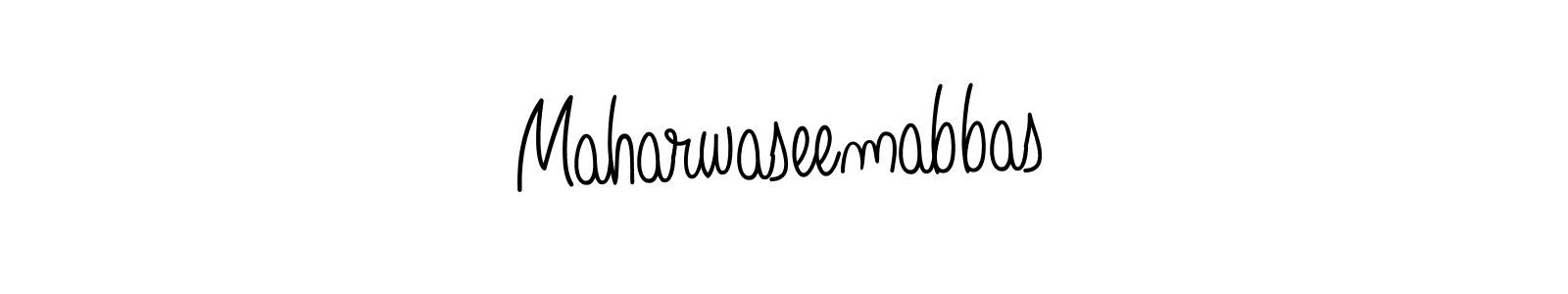 How to make Maharwaseemabbas name signature. Use Angelique-Rose-font-FFP style for creating short signs online. This is the latest handwritten sign. Maharwaseemabbas signature style 5 images and pictures png