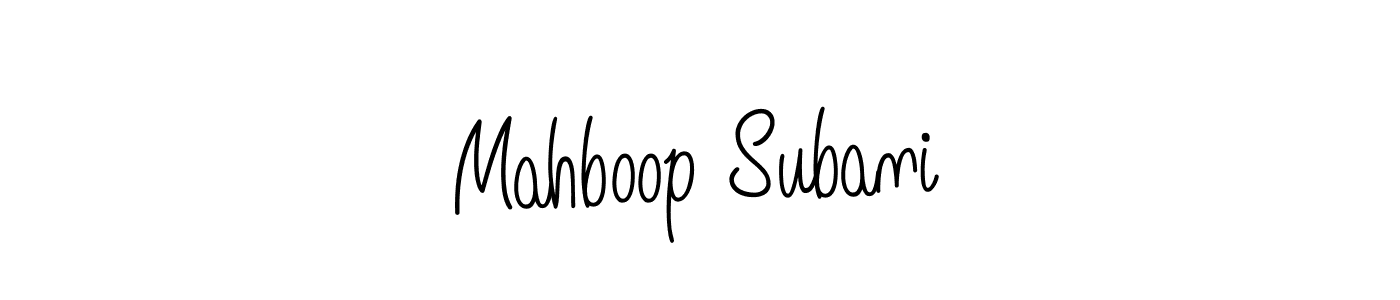 Once you've used our free online signature maker to create your best signature Angelique-Rose-font-FFP style, it's time to enjoy all of the benefits that Mahboop Subani name signing documents. Mahboop Subani signature style 5 images and pictures png