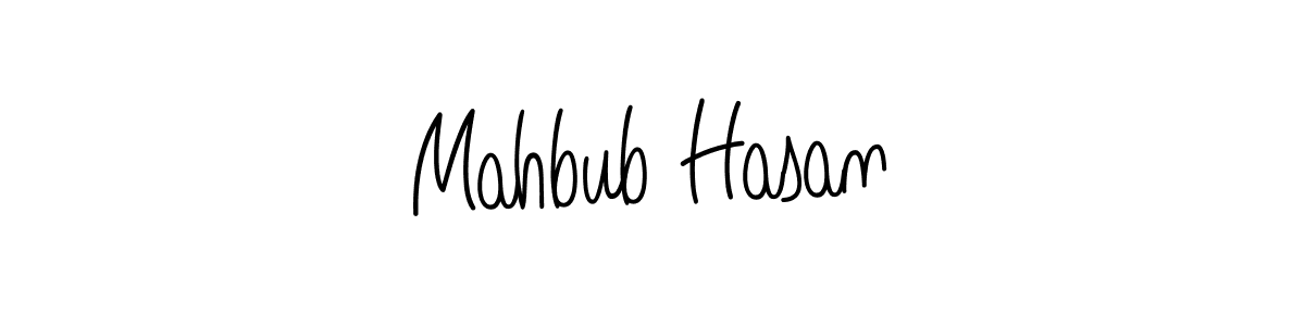 You should practise on your own different ways (Angelique-Rose-font-FFP) to write your name (Mahbub Hasan) in signature. don't let someone else do it for you. Mahbub Hasan signature style 5 images and pictures png