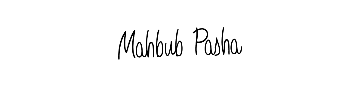 The best way (Angelique-Rose-font-FFP) to make a short signature is to pick only two or three words in your name. The name Mahbub Pasha include a total of six letters. For converting this name. Mahbub Pasha signature style 5 images and pictures png