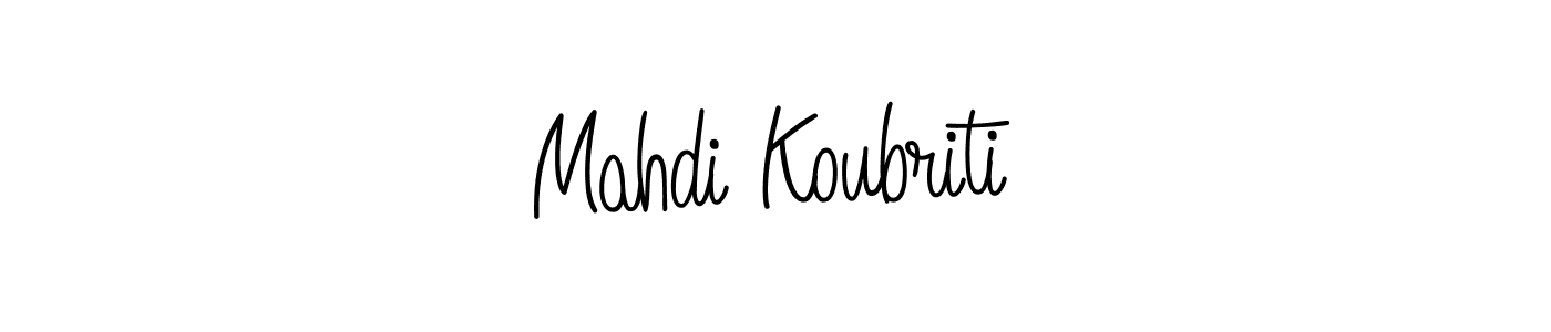 You should practise on your own different ways (Angelique-Rose-font-FFP) to write your name (Mahdi Koubriti) in signature. don't let someone else do it for you. Mahdi Koubriti signature style 5 images and pictures png