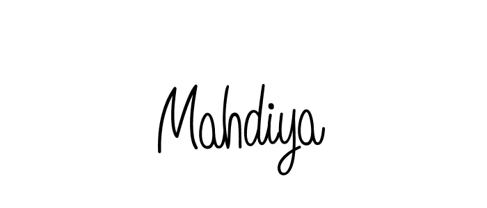 Use a signature maker to create a handwritten signature online. With this signature software, you can design (Angelique-Rose-font-FFP) your own signature for name Mahdiya. Mahdiya signature style 5 images and pictures png