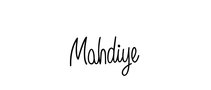 How to make Mahdiye name signature. Use Angelique-Rose-font-FFP style for creating short signs online. This is the latest handwritten sign. Mahdiye signature style 5 images and pictures png