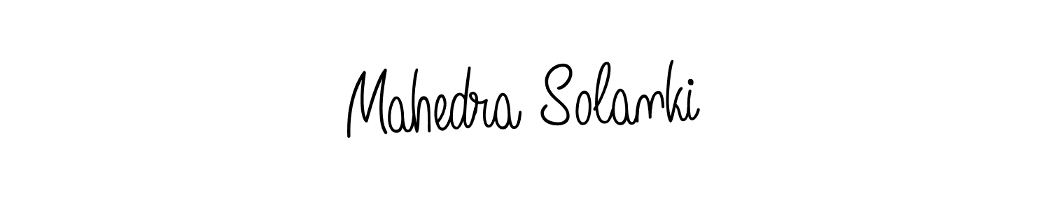 Make a beautiful signature design for name Mahedra Solanki. With this signature (Angelique-Rose-font-FFP) style, you can create a handwritten signature for free. Mahedra Solanki signature style 5 images and pictures png