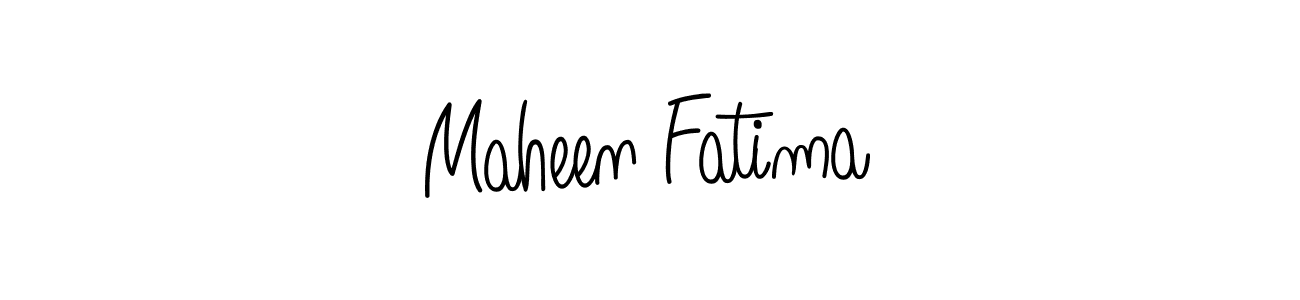 Make a beautiful signature design for name Maheen Fatima. With this signature (Angelique-Rose-font-FFP) style, you can create a handwritten signature for free. Maheen Fatima signature style 5 images and pictures png