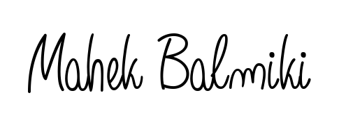 Get inspired by this graceful Angelique-Rose-font-FFP signature style for name Mahek Balmiki. Smooth loops and balanced proportions for everyday use. Mahek Balmiki signature style 5 images and pictures png