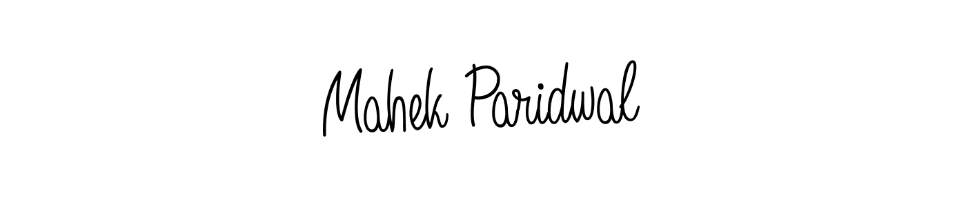 Use a signature maker to create a handwritten signature online. With this signature software, you can design (Angelique-Rose-font-FFP) your own signature for name Mahek Paridwal. Mahek Paridwal signature style 5 images and pictures png