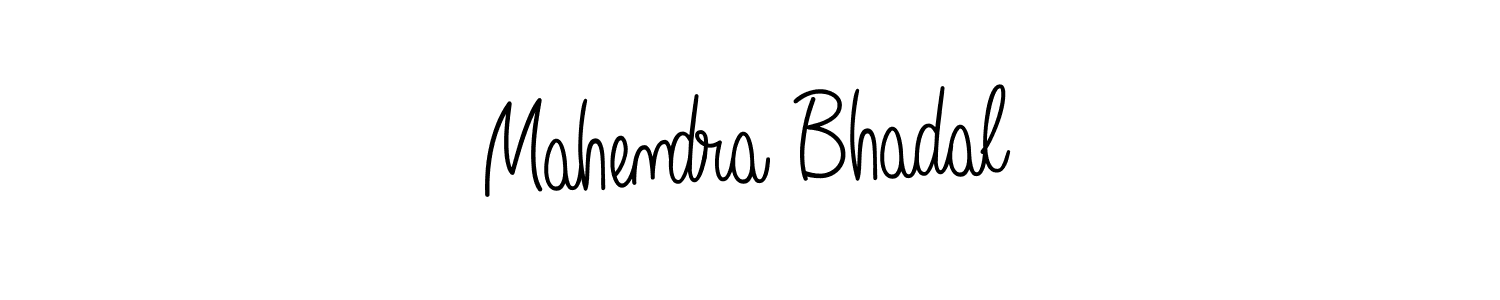 How to make Mahendra Bhadal name signature. Use Angelique-Rose-font-FFP style for creating short signs online. This is the latest handwritten sign. Mahendra Bhadal signature style 5 images and pictures png