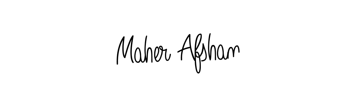 The best way (Angelique-Rose-font-FFP) to make a short signature is to pick only two or three words in your name. The name Maher Afshan include a total of six letters. For converting this name. Maher Afshan signature style 5 images and pictures png