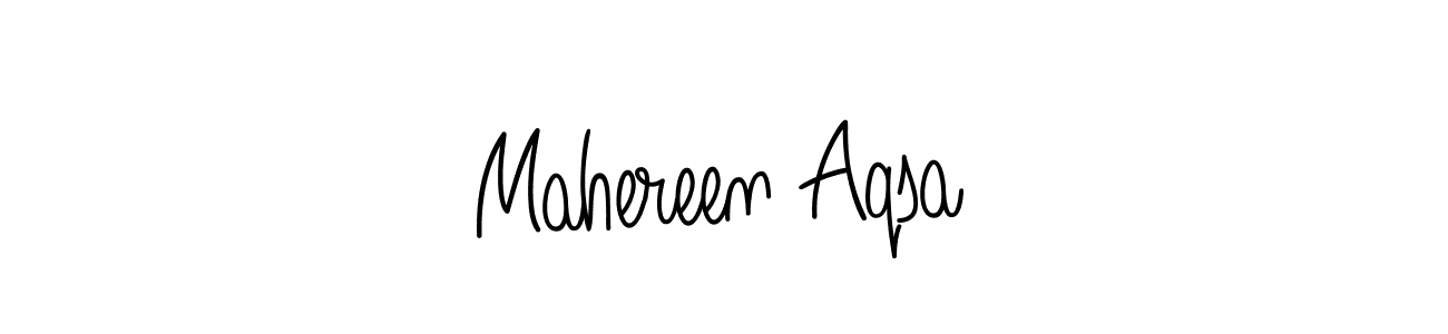 You should practise on your own different ways (Angelique-Rose-font-FFP) to write your name (Mahereen Aqsa) in signature. don't let someone else do it for you. Mahereen Aqsa signature style 5 images and pictures png